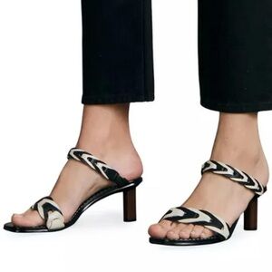Rag & Bone Black and Cream Heeled Sandals